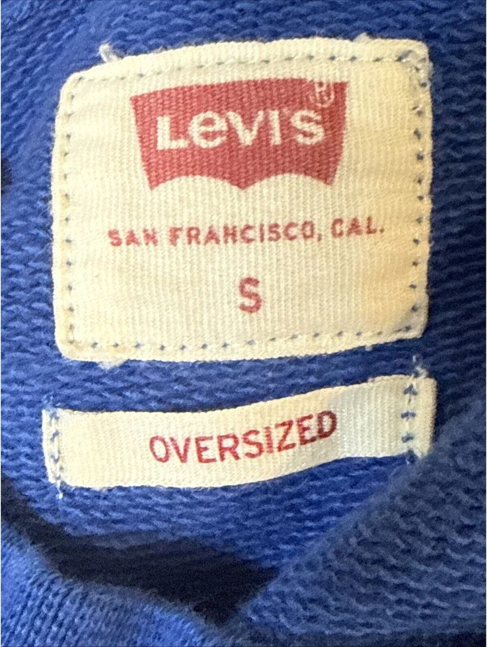 Levi’s 501 Men’s Blue Oversized Cotton Sweatshirt Size Small 100% Cotton